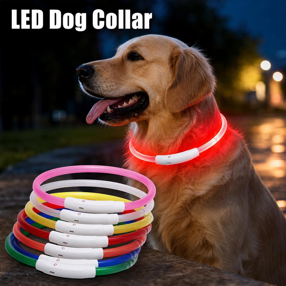 Tech Dog Accessories - طوق مضيء للكلاب مقاوم للماء، طوق