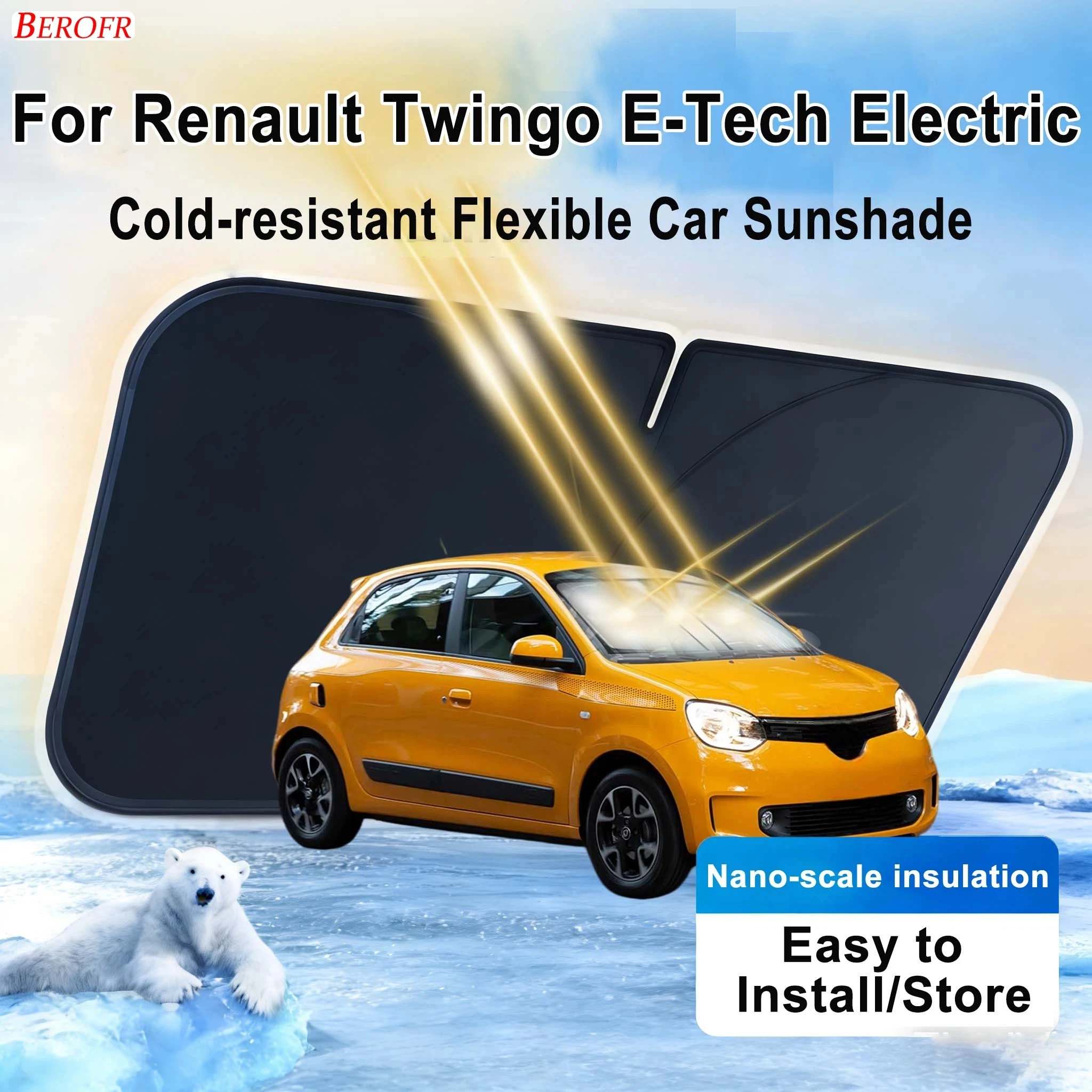 Tech Accessories For Car - غطاء واقي من الشمس للزجاج الأمامي