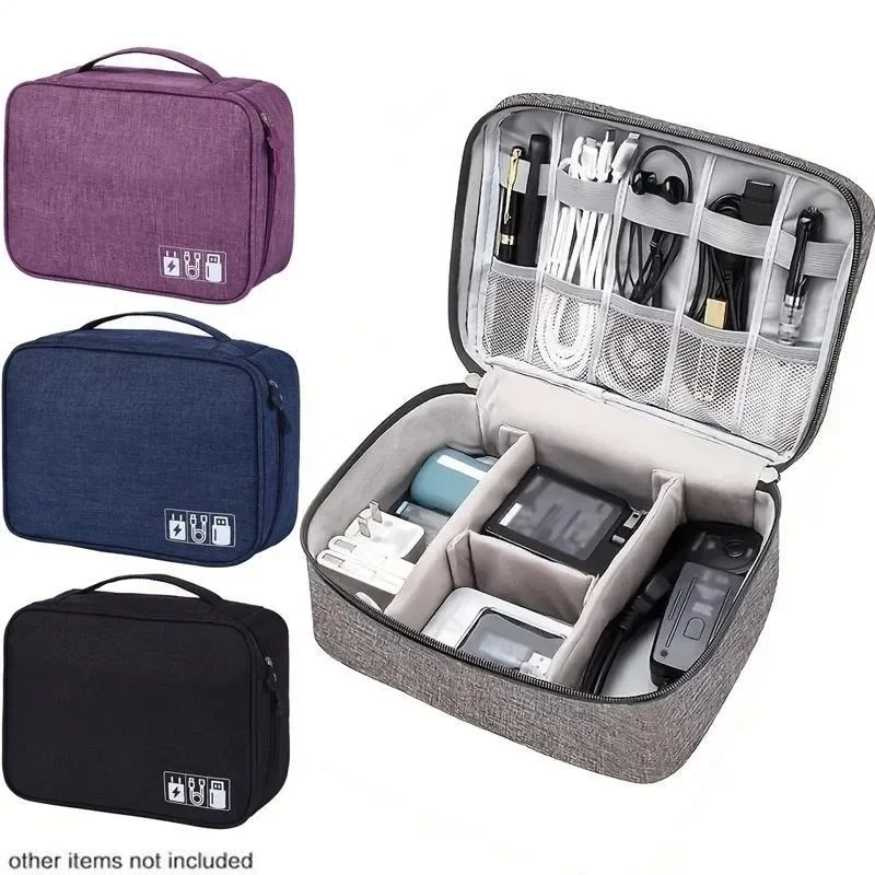 Tech Accessories Storage - حقيبة تنظيم الإلكترونيات للسفر مقاومة للماء،