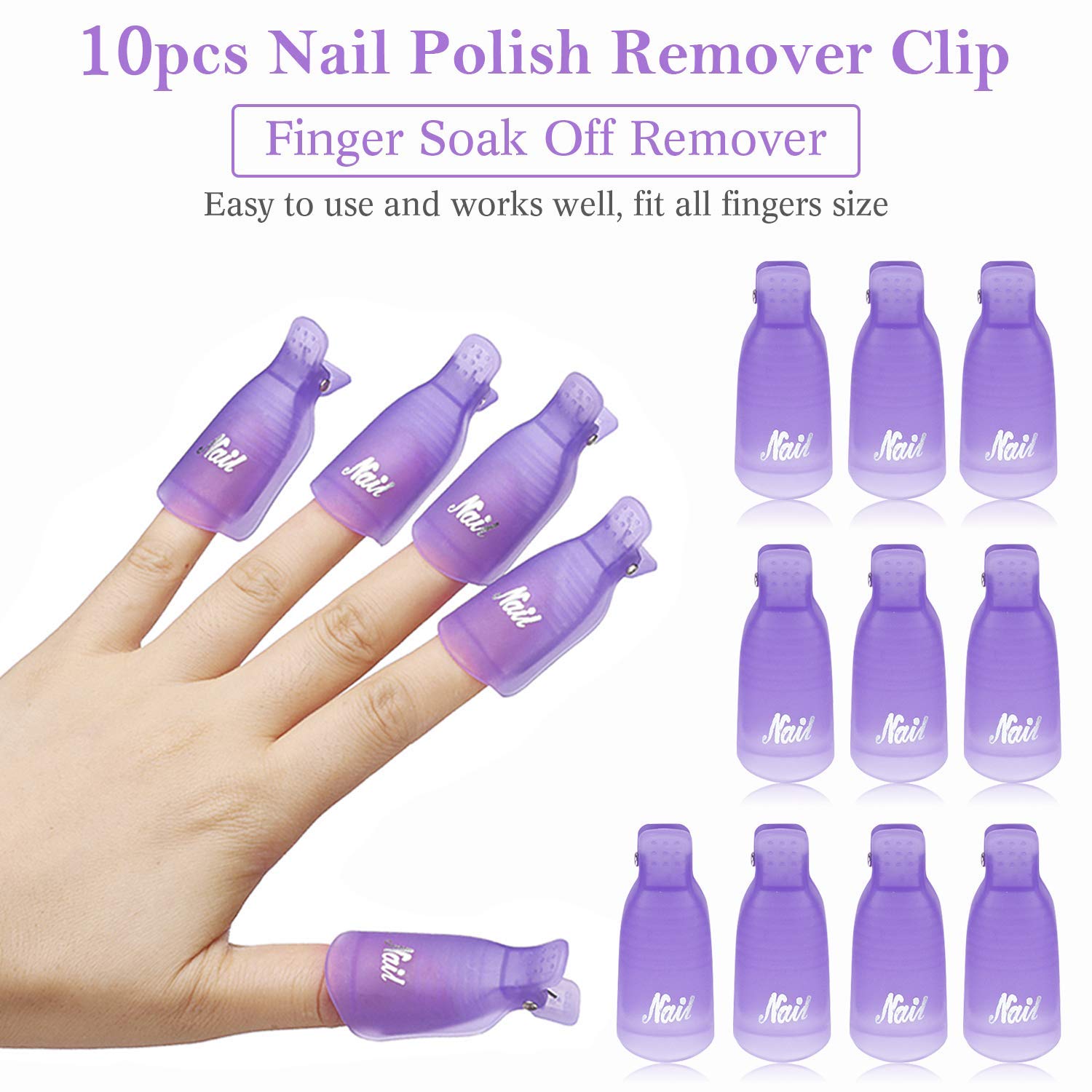 Nail Tech Accessories - 10 قطع من مشابك بلاستيكية لإزالة