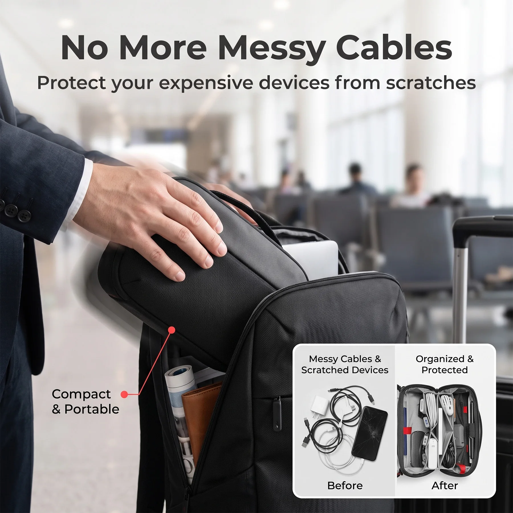 حقيبة تنظيم أدوات السفر، حافظة - مراجعة Tech Accessories Storage وسعره