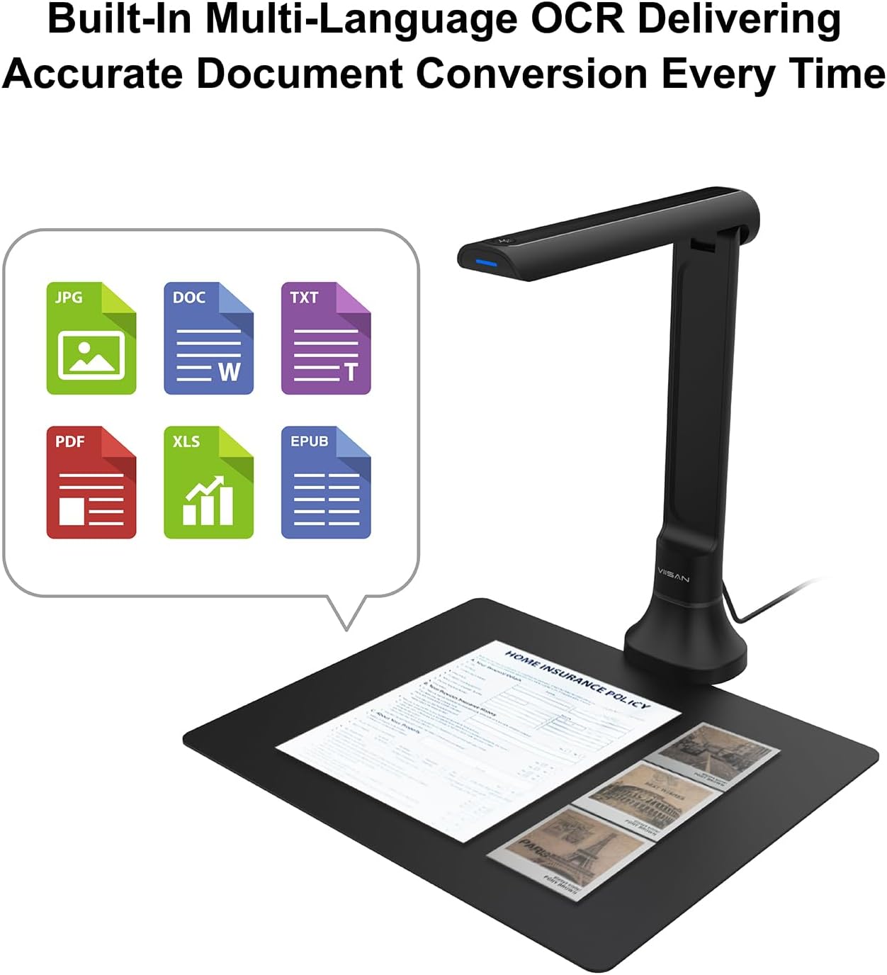 كاميرا وثائق VIISAN DB8401 بدق - مراجعة Document Scanner Portable وسعره