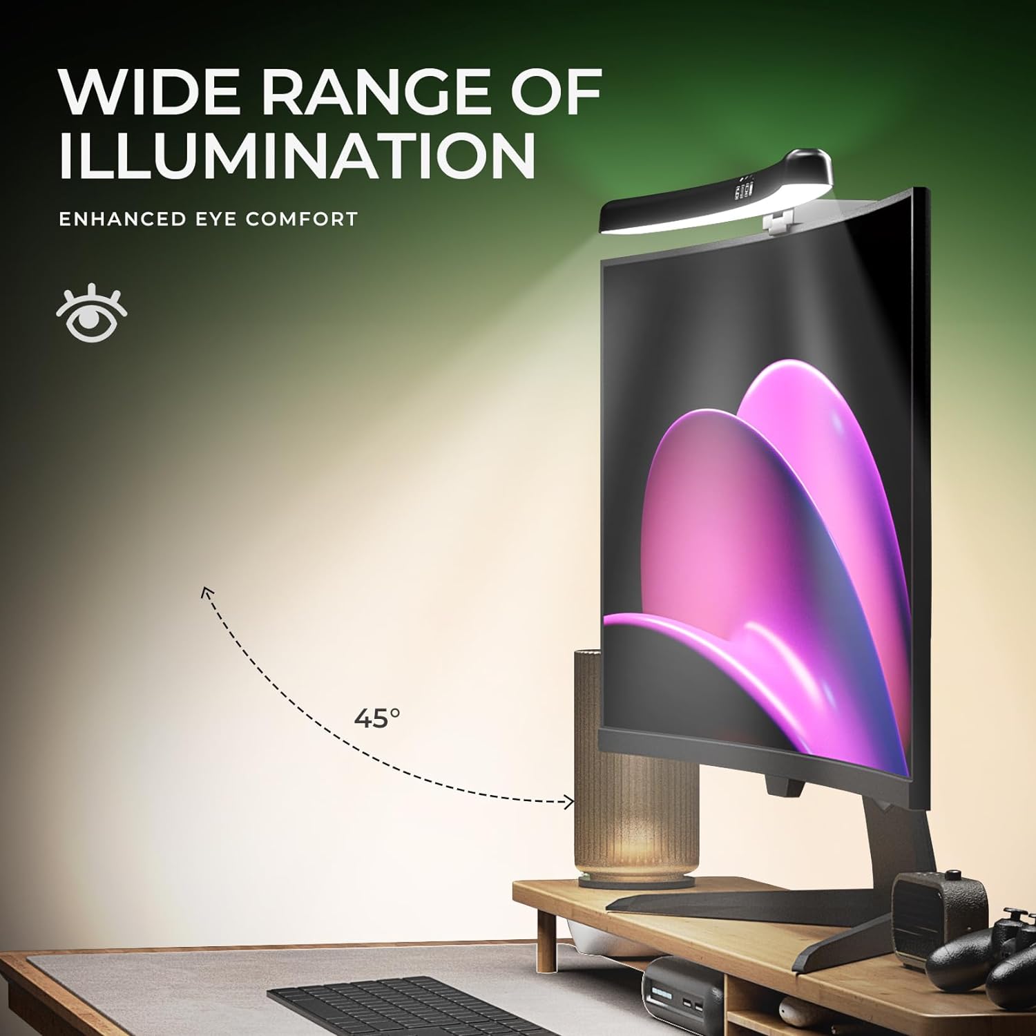 شريط إضاءة شاشة منحني 3 ألوان  - مراجعة Monitor Light Bar وسعره
